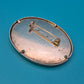 Vintage Designer Brosche mit abstrakter Kunstmalerei Silberfarben