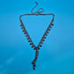 Elegante Vintage Collier Kette mit schwarzen Strasssteinen und Y-Design