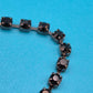 Elegante Vintage Collier Kette mit schwarzen Strasssteinen und Y-Design