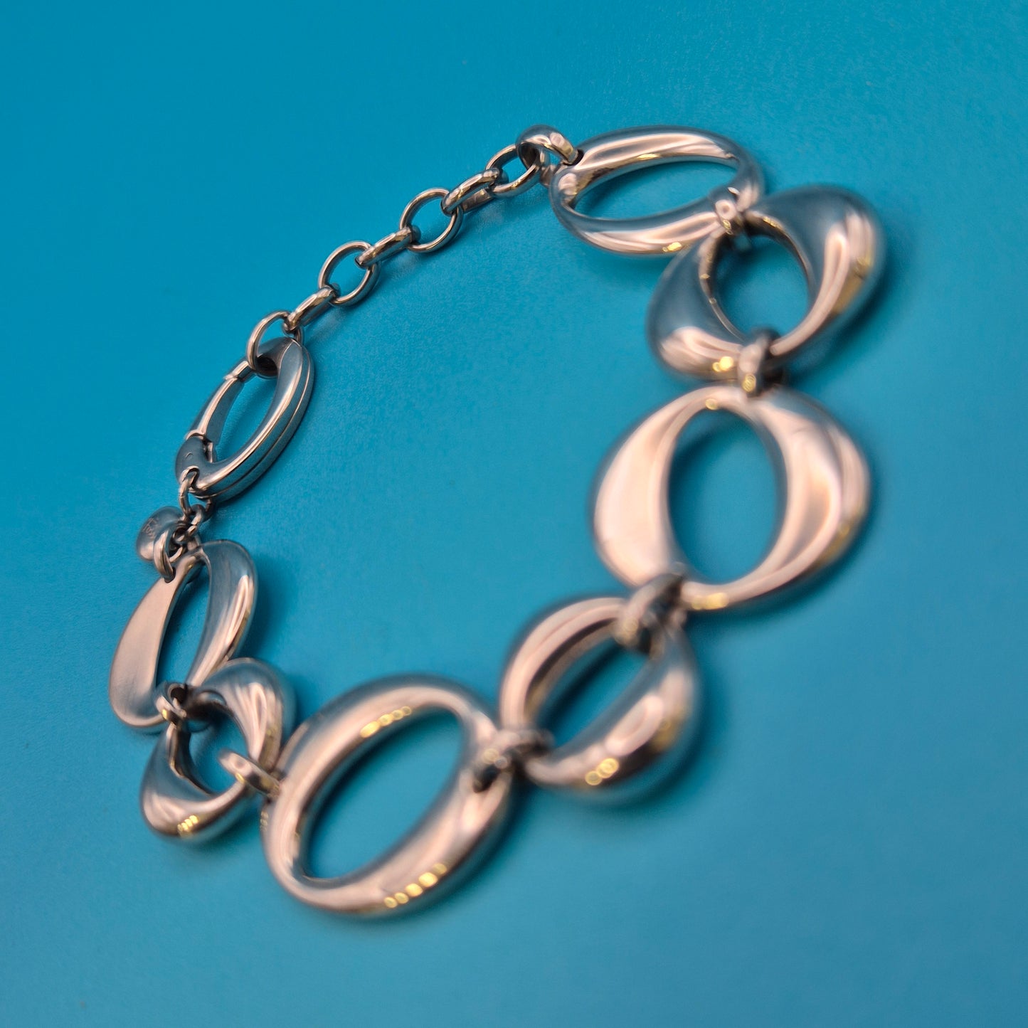 Elegantes Gliederarmband mit organisch geformten Ovalen Vintage Design