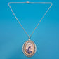 Vintage Kette mit ovalem Windmühlen-Anhänger in Blau-Weiß