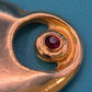 Vintage Herz-Anhänger mit rotem Zirkonia in Goldoptik