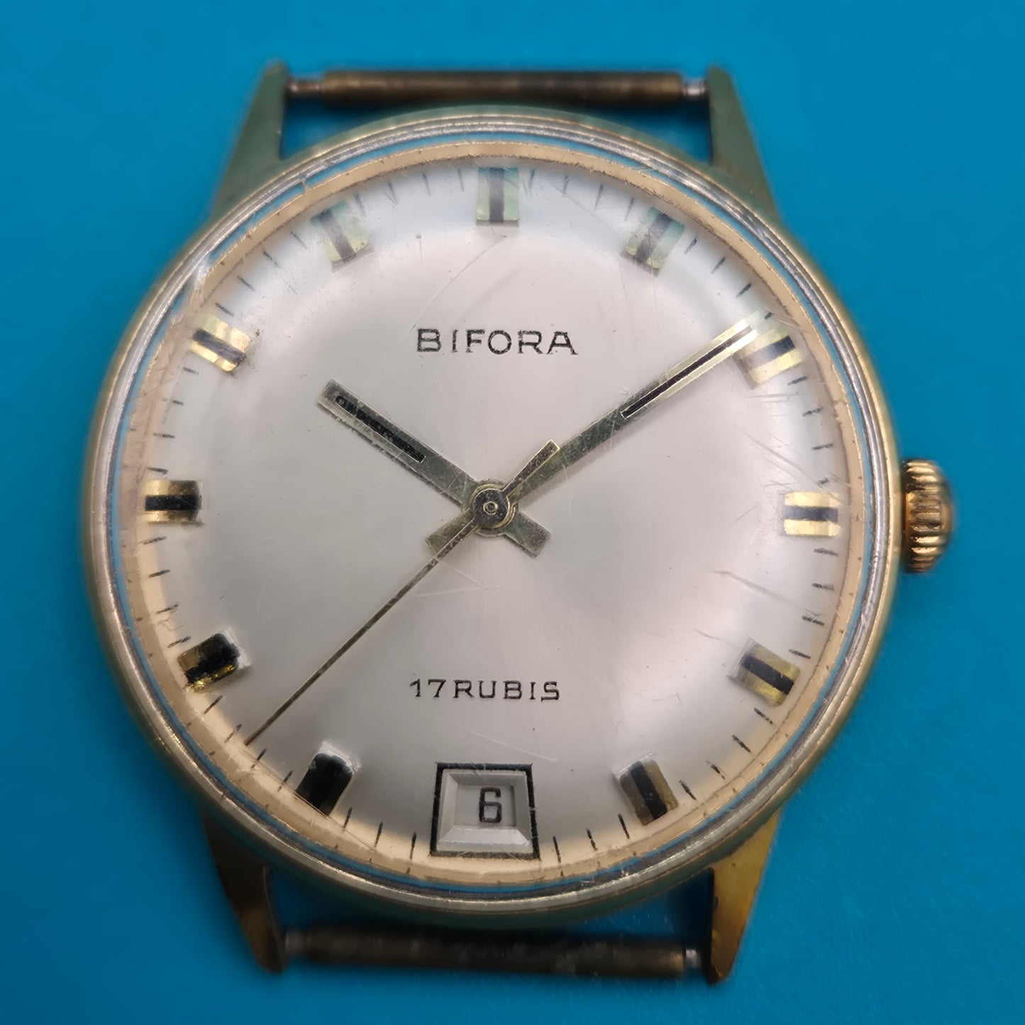Vintage Bifora Herrenuhr 17 Rubis Gold-Optik Handaufzug Klassiker