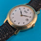 Vintage Seiko Quartz Armbanduhr mit Datumsanzeige und Lederarmband