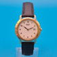 Vintage Seiko Quartz Armbanduhr mit Datumsanzeige und Lederarmband