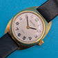 Vintage ZentRa 2000 Damenuhr Goldfarbenes Gehäuse mit Lederarmband