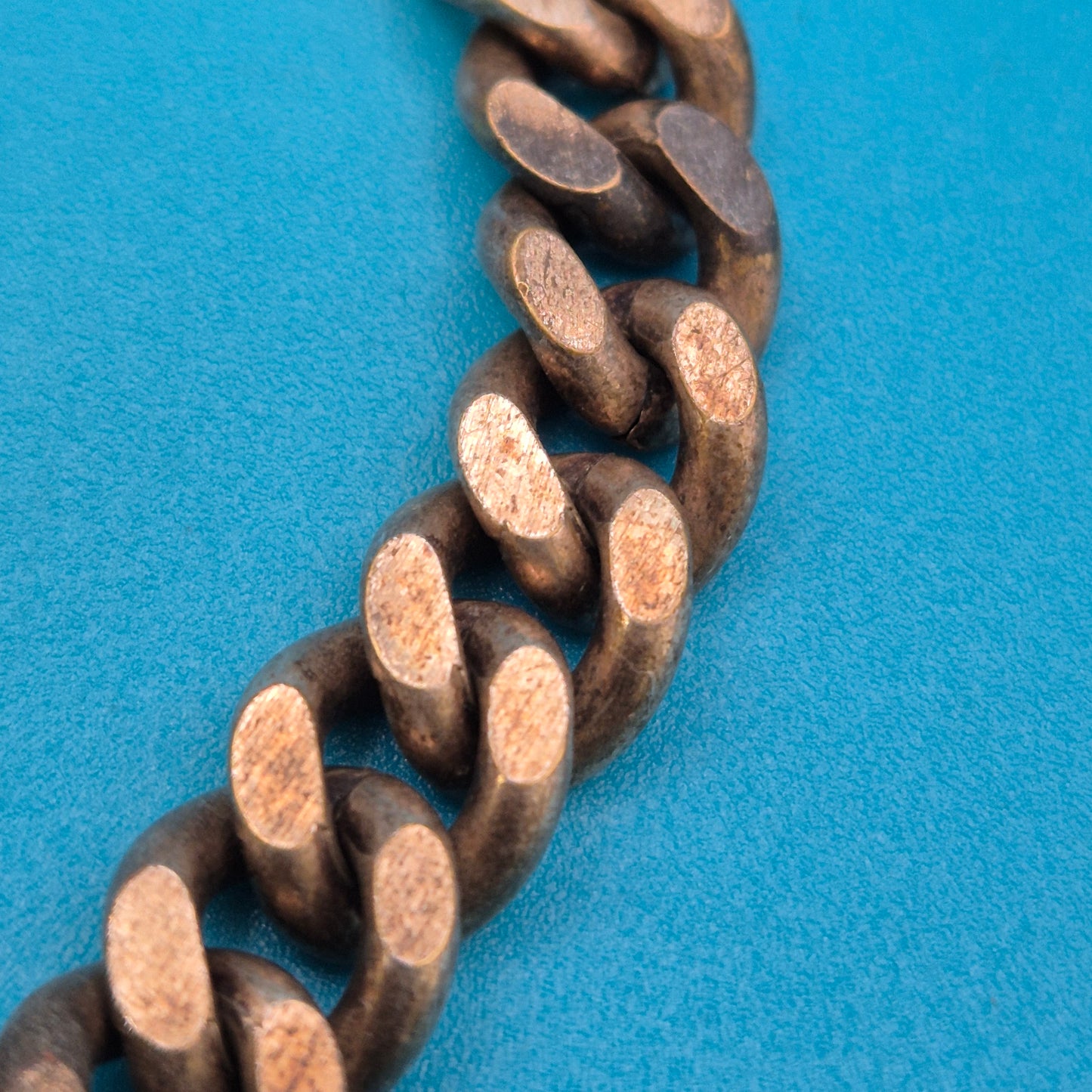 Massives Vintage Curb Chain ID-Armband Panzerkette mit Gravurplatte