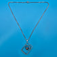 Vintage Silberkette mit modernistischem Spiral-Anhänger und Perle