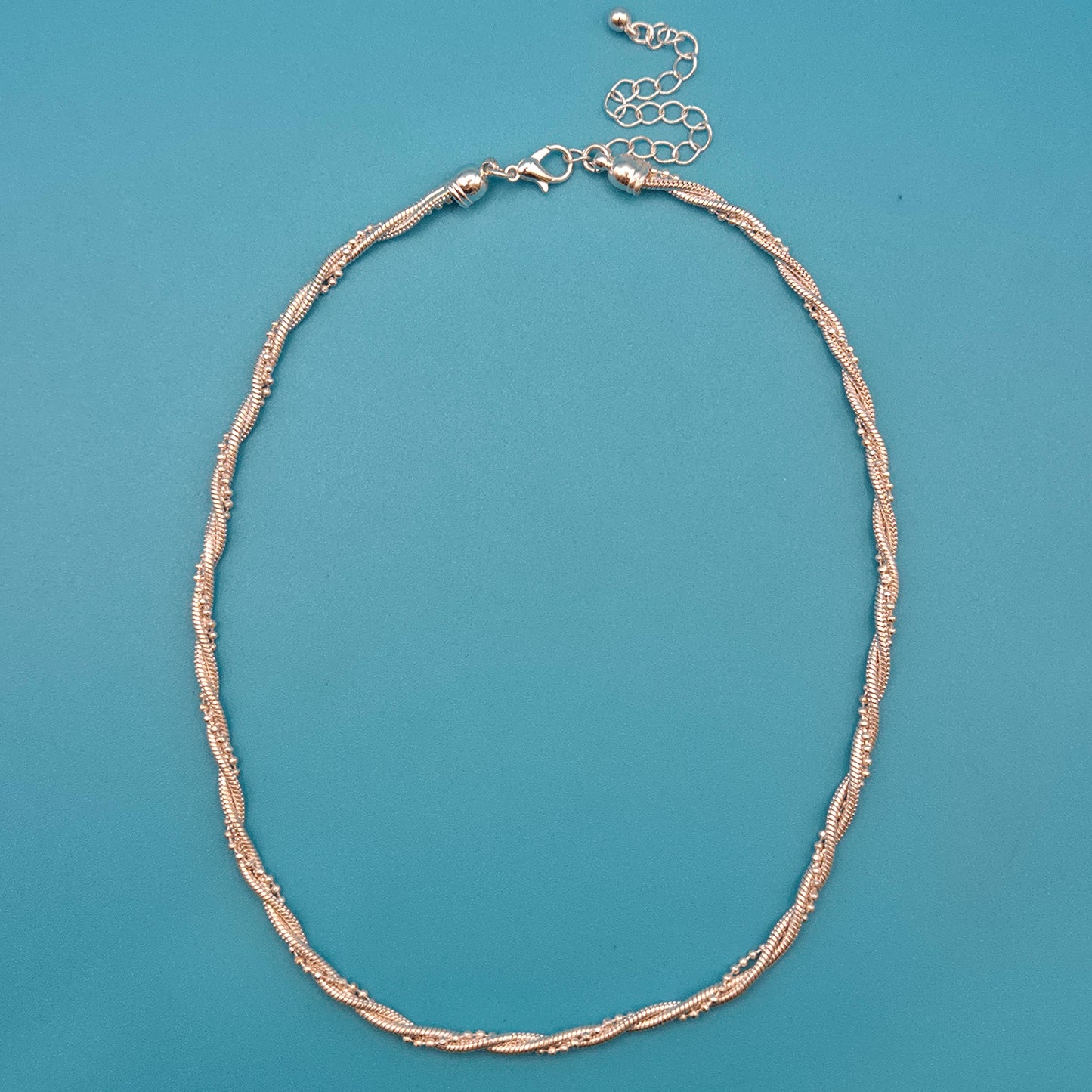 Elegante Vintage Kette gedrehtes Design in Silberoptik verstellbar