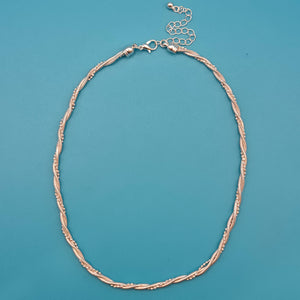 Elegante Vintage Kette gedrehtes Design in Silberoptik verstellbar