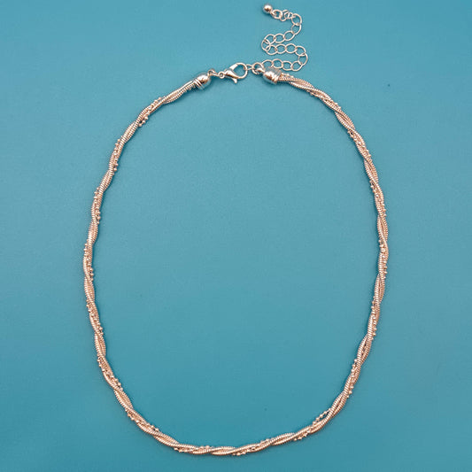 Elegante Vintage Kette gedrehtes Design in Silberoptik verstellbar