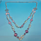 Romantische Vintage-Doppelkette mit Rosen-Applikationen und Violett-Akzenten
