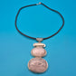 Vintage Statement-Kette mit Rosenquarz und Perle, Silberoptik