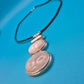 Vintage Statement-Kette mit Rosenquarz und Perle, Silberoptik