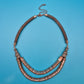 Vintage Statement-Kette mit zweireihigem Design & Kupfer-Optik