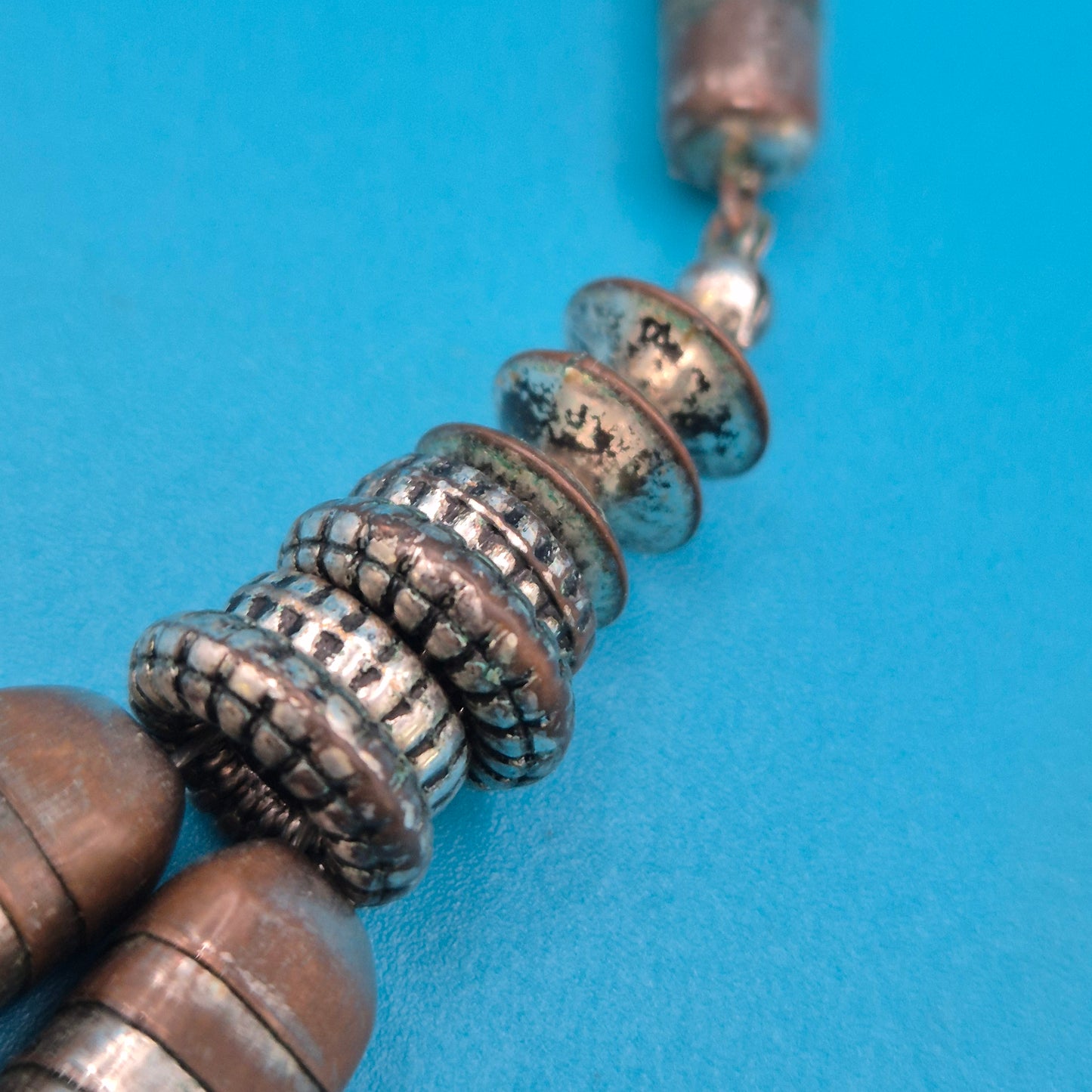 Vintage Statement-Kette mit zweireihigem Design & Kupfer-Optik