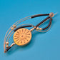 Vintage Designer Brosche Sunburst Design abstrakt goldfarben schwarz