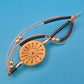 Vintage Designer Brosche Sunburst Design abstrakt goldfarben schwarz