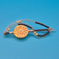 Vintage Designer Brosche Sunburst Design abstrakt goldfarben schwarz