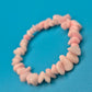 Zartes Armband aus pastellrosa Edelstein-Splittern