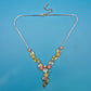 Vintage Blumen-Collier mit Emaille-Applikationen und Strassbesatz