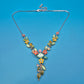 Vintage Blumen-Collier mit Emaille-Applikationen und Strassbesatz
