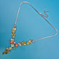 Vintage Blumen-Collier mit Emaille-Applikationen und Strassbesatz