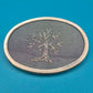 Vintage ovale Brosche mit glitzerndem Baum-Motiv in Silberoptik