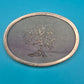 Vintage ovale Brosche mit glitzerndem Baum-Motiv in Silberoptik