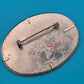 Vintage ovale Brosche mit glitzerndem Baum-Motiv in Silberoptik