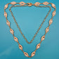 Elegante Vintage Goldfarbene Marquise-Kristallkette mit Gliederkette