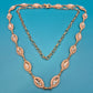 Elegante Vintage Goldfarbene Marquise-Kristallkette mit Gliederkette