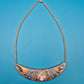 Boho Statement-Kette Halbmond mit Schmucksteinen und goldfarbener Kette