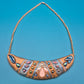 Boho Statement-Kette Halbmond mit Schmucksteinen und goldfarbener Kette