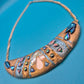 Boho Statement-Kette Halbmond mit Schmucksteinen und goldfarbener Kette