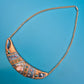 Boho Statement-Kette Halbmond mit Schmucksteinen und goldfarbener Kette
