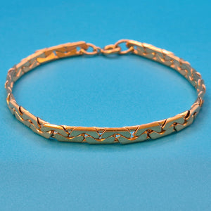 Vintage Goldfarbenes Gliederarmband mit Sicherheitsring Verschluss