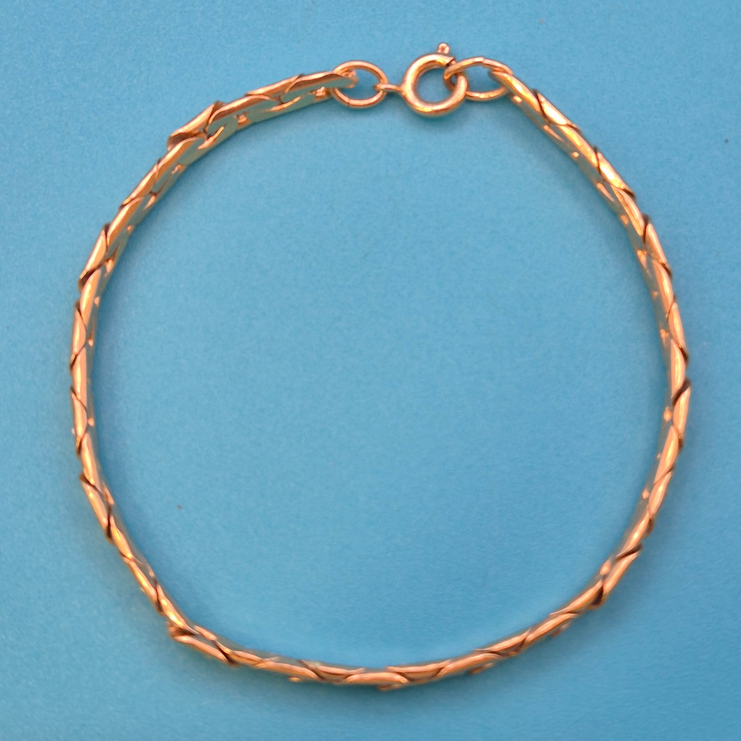 Vintage Goldfarbenes Gliederarmband mit Sicherheitsring Verschluss