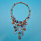Boho-Statement-Kette mehrreihig mit Ethno-Perlen-Mix und Anhängern