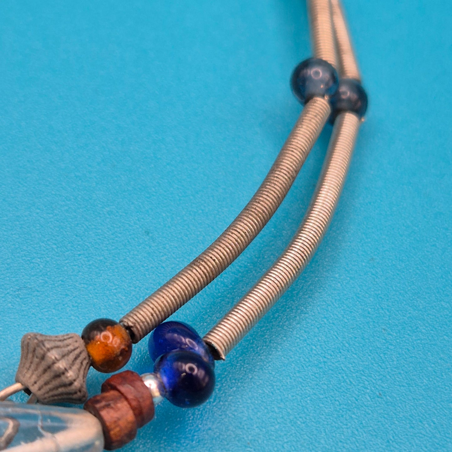 Boho-Statement-Kette mehrreihig mit Ethno-Perlen-Mix und Anhängern