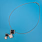 Modernistisches Designer-Collier mit geometrischen Onyx- und Marmor-Elementen