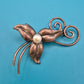 Vintage Silberbrosche mit Perle florales Design Brosche Anstecknadel