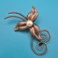 Vintage Silberbrosche mit Perle florales Design Brosche Anstecknadel