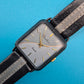 Vintage Panther Damenuhr Quartz Eckiges Gehäuse Schwarz-Silber Optik 22cm