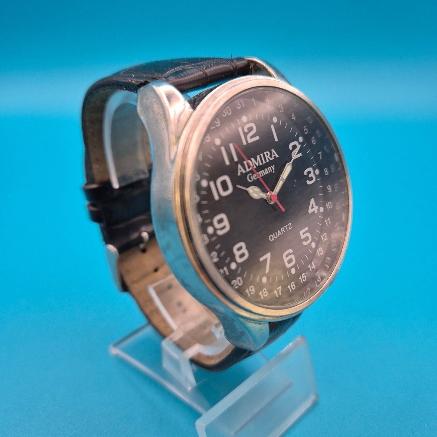 Vintage ADMIRA Germany Herrenuhr Schwarz Analog Armbanduhr Quartz