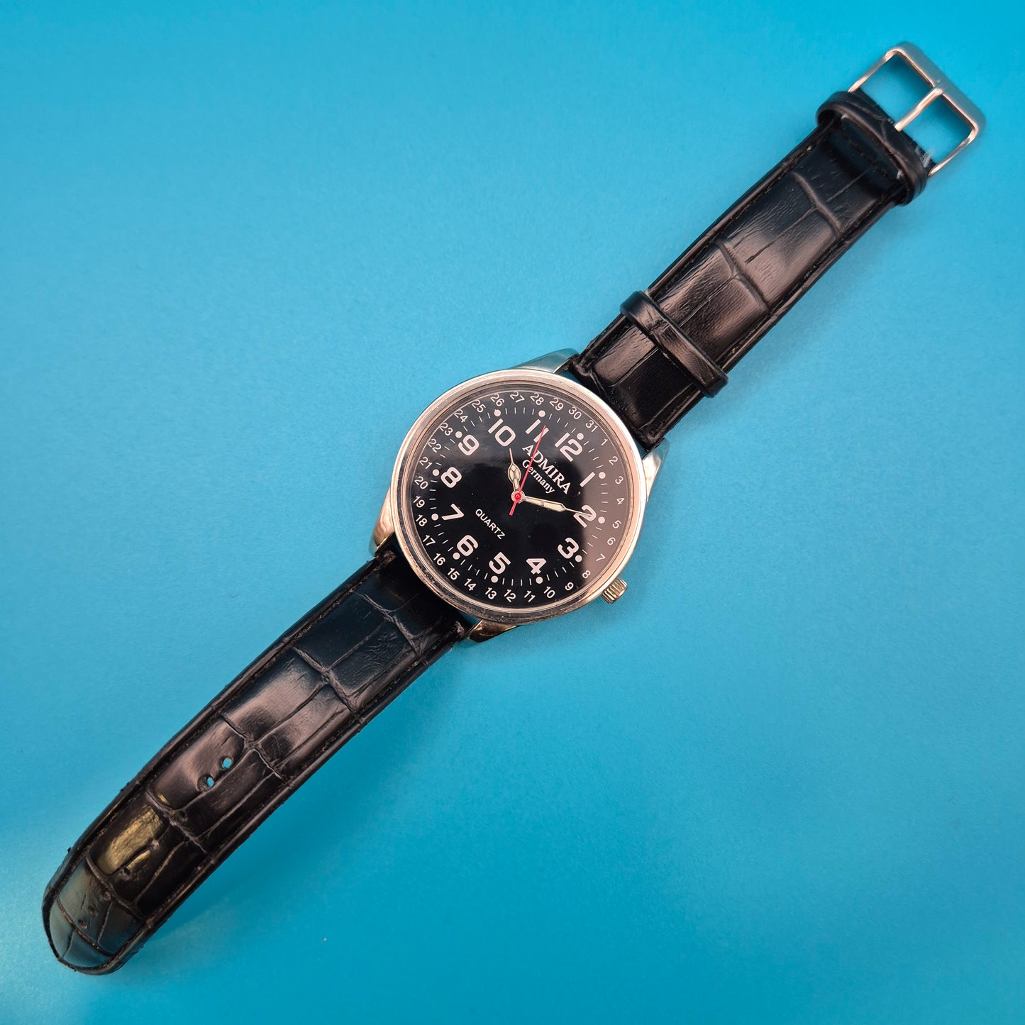 Vintage ADMIRA Germany Herrenuhr Schwarz Analog Armbanduhr Quartz