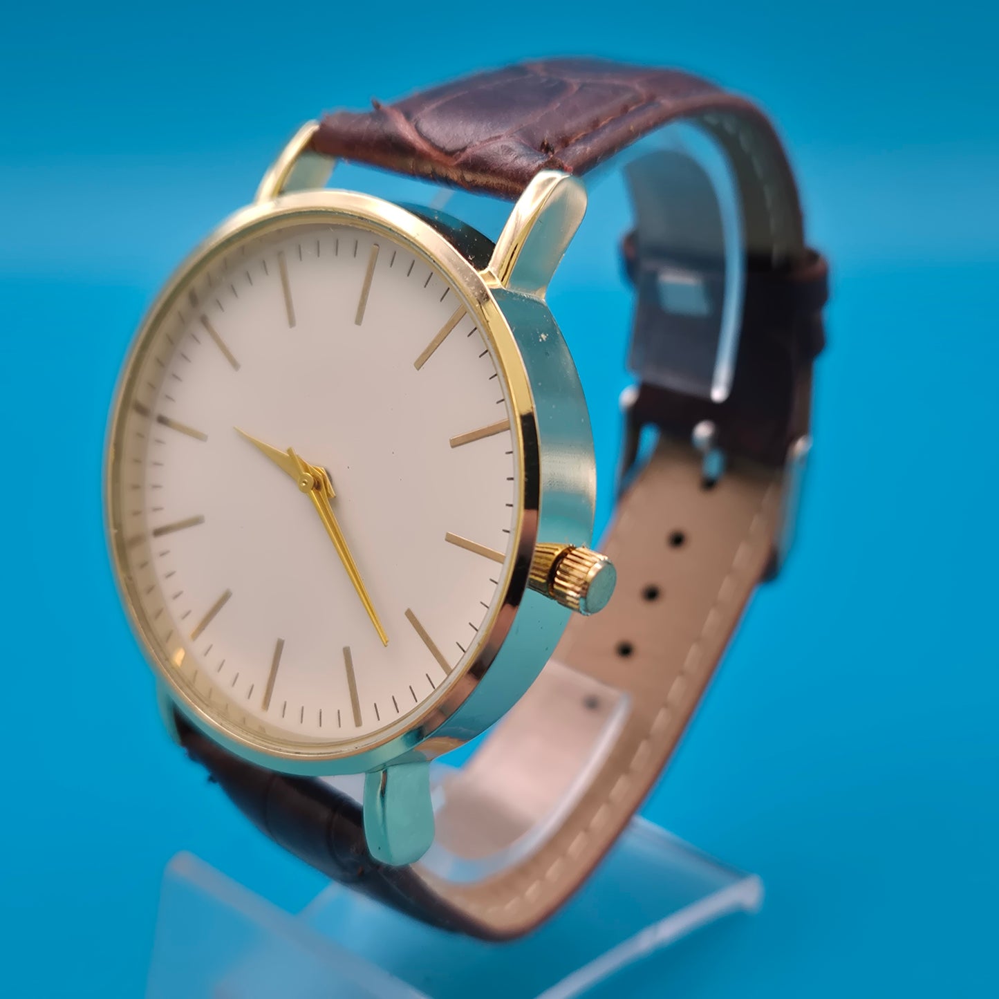 Elegante Primus Sammleruhr - Klassisches Design mit braunem Lederarmband