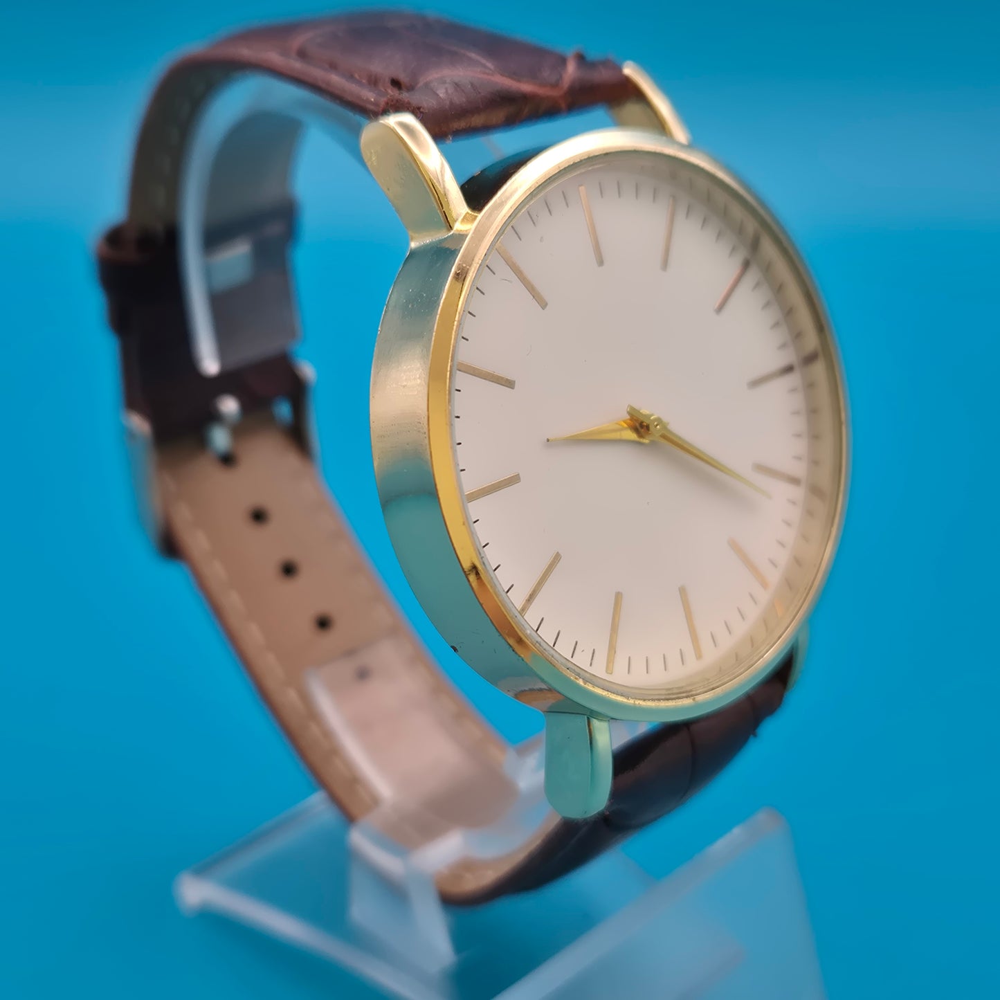 Elegante Primus Sammleruhr - Klassisches Design mit braunem Lederarmband
