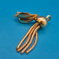 Vintage Goldfarbene Brosche mit beweglichen Schlangenkettchen-Elementen