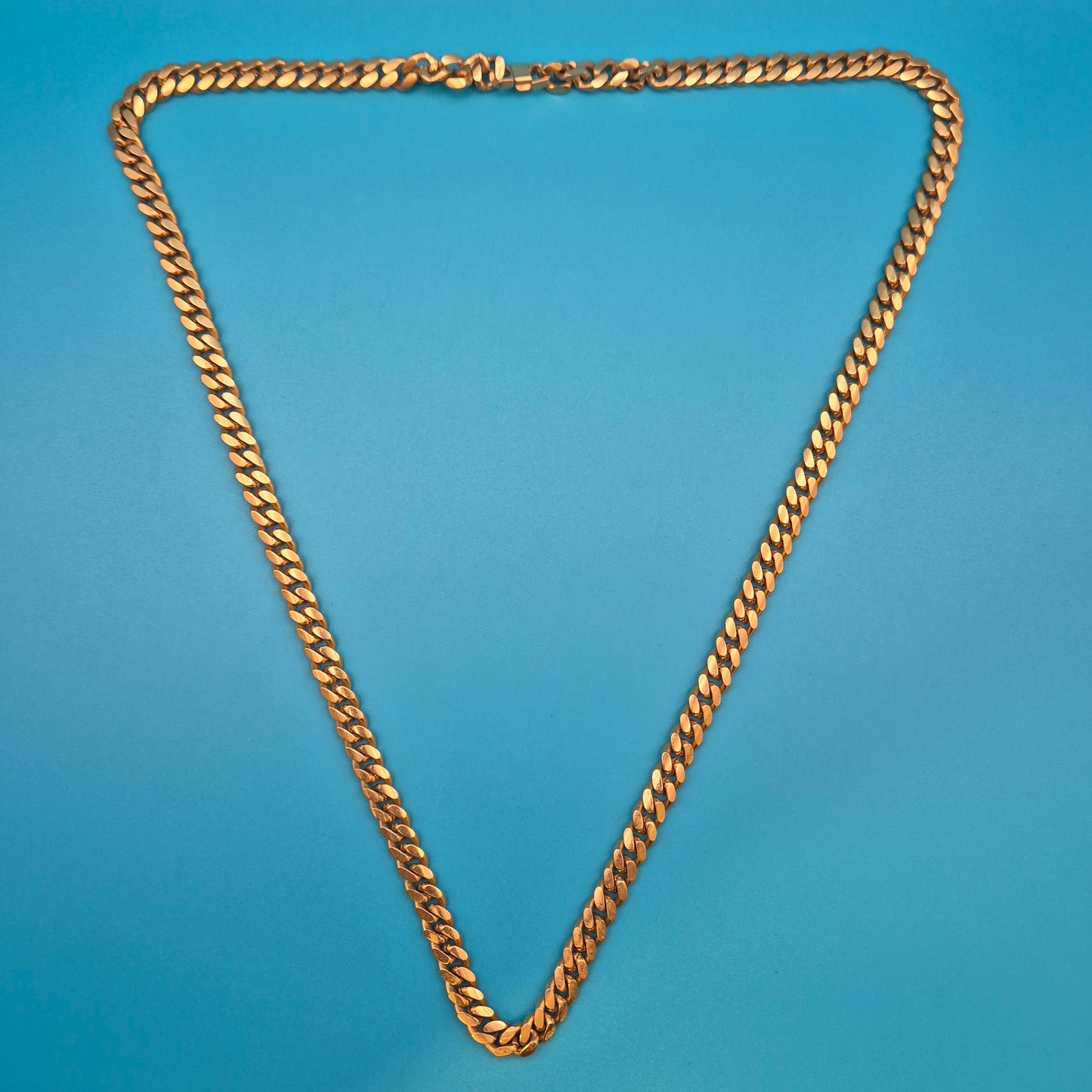 Klassische Panzerkette | Goldfarbene Gliederkette | 38 cm | Vintage Style